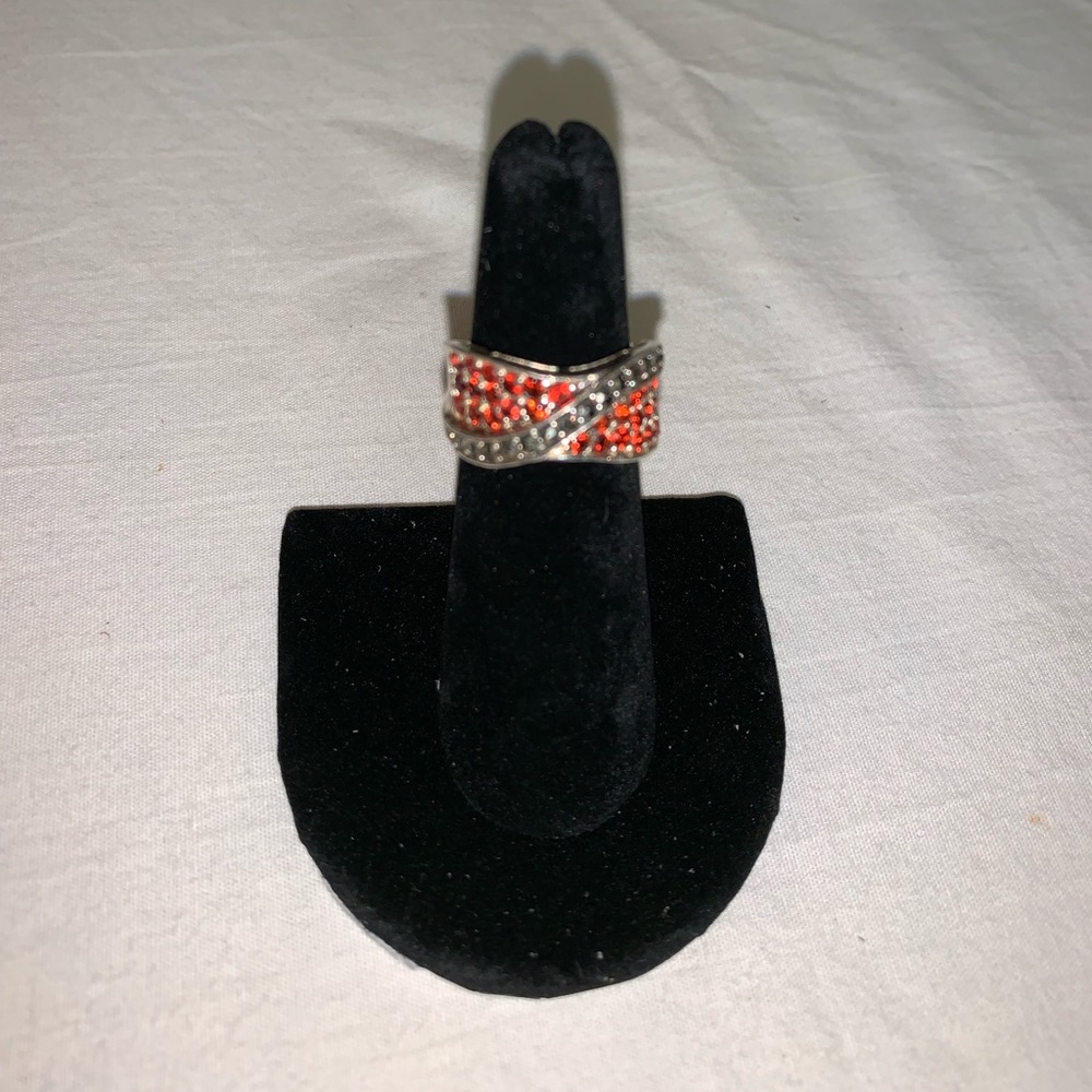 Black and pink statement ring